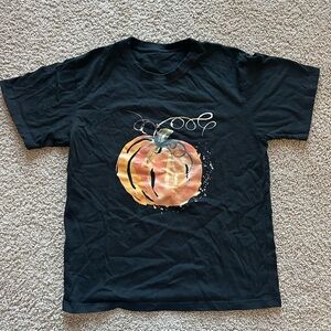 Black T-Shirt with Pumpkin Design
